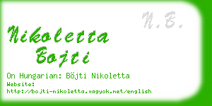 nikoletta bojti business card